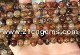 CAA5063 15.5 inches 8mm faceted round dragon veins agate beads