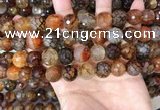 CAA5065 15.5 inches 12mm faceted round dragon veins agate beads