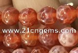 CAA5070 15.5 inches 4mm round red dragon veins agate beads