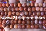 CAA5072 15.5 inches 8mm round red dragon veins agate beads