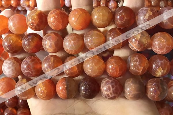 CAA5075 15.5 inches 14mm round red dragon veins agate beads