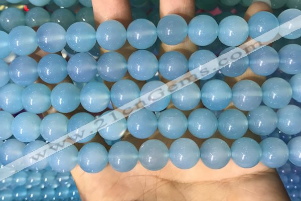 CAA5093 15.5 inches 10mm round sea blue agate beads wholesale