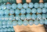 CAA5094 15.5 inches 12mm round sea blue agate beads wholesale
