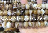 CAA5106 15.5 inches 10*14mm rondelle striped agate beads