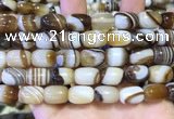 CAA5107 15.5 inches 10*14mm drum striped agate beads wholesale