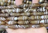 CAA5112 15.5 inches 8*25mm rice striped agate beads wholesale