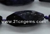 CAA512 15.5 inches 15*40mm faceted rice agate druzy geode beads