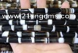 CAA5128 15.5 inches 8*20mm tube striped agate gemstone beads