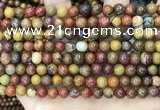 CAA5132 15.5 inches 4mm round red moss agate beads wholesale