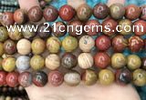 CAA5136 15.5 inches 12mm round red moss agate beads wholesale