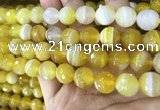 CAA5153 15.5 inches 12mm faceted round banded agate beads