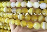 CAA5155 15.5 inches 16mm faceted round banded agate beads