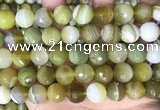 CAA5162 15.5 inches 16mm faceted round banded agate beads