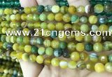 CAA5164 15.5 inches 6mm faceted round banded agate beads