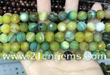 CAA5165 15.5 inches 8mm faceted round banded agate beads