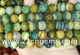 CAA5167 15.5 inches 12mm faceted round banded agate beads