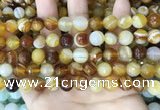 CAA5171 15.5 inches 6mm faceted round banded agate beads