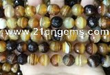 CAA5173 15.5 inches 10mm faceted round banded agate beads