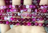 CAA5185 15.5 inches 6mm faceted round banded agate beads