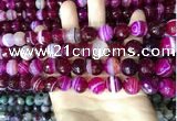 CAA5187 15.5 inches 10mm faceted round banded agate beads