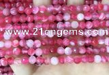 CAA5192 15.5 inches 6mm faceted round banded agate beads