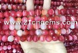 CAA5199 15.5 inches 6mm faceted round banded agate beads