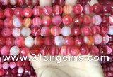 CAA5200 15.5 inches 8mm faceted round banded agate beads