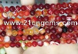 CAA5206 15.5 inches 6mm faceted round banded agate beads