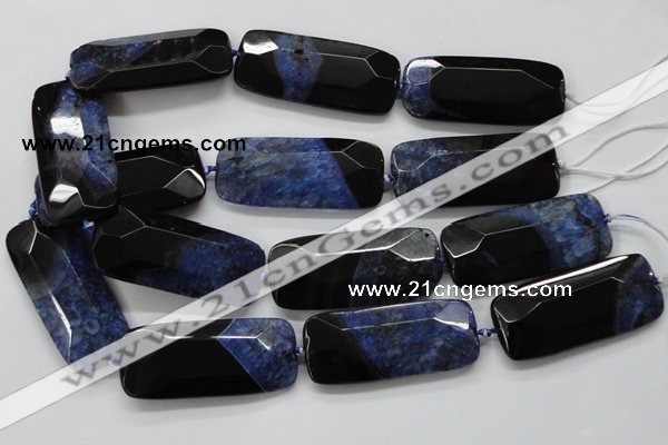 CAA521 15.5 inches 25*56mm faceted rectangle agate druzy geode beads