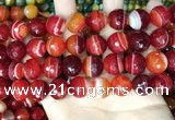 CAA5210 15.5 inches 14mm faceted round banded agate beads