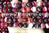 CAA5215 15.5 inches 10mm faceted round banded agate beads