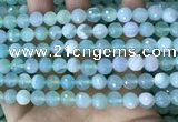 CAA5221 15.5 inches 8mm faceted round banded agate beads