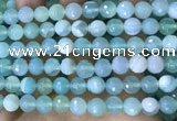 CAA5222 15.5 inches 10mm faceted round banded agate beads