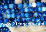 CAA5229 15.5 inches 10mm faceted round banded agate beads