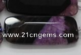 CAA523 15.5 inches 25*56mm faceted rectangle agate druzy geode beads