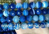 CAA5232 15.5 inches 16mm faceted round banded agate beads