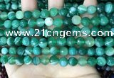 CAA5234 15.5 inches 6mm faceted round banded agate beads