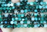 CAA5241 15.5 inches 6mm faceted round banded agate beads