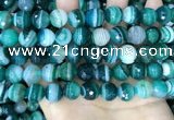 CAA5243 15.5 inches 10mm faceted round banded agate beads