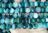 CAA5244 15.5 inches 12mm faceted round banded agate beads