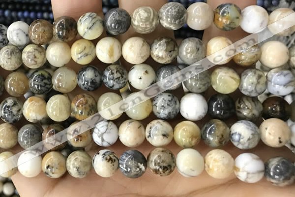 CAA5258 15.5 inches 10mm round dendrite agate beads wholesale