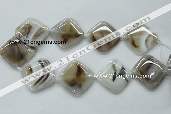 CAA526 15.5 inches 35*35mm diamond madagascar agate beads