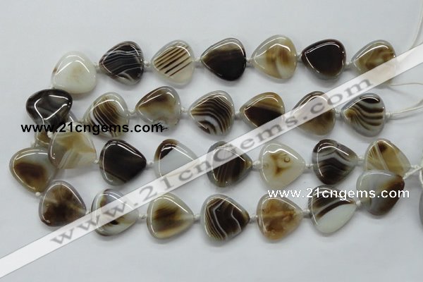 CAA527 15.5 inches 25*25mm triangle madagascar agate beads