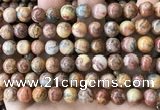 CAA5273 15.5 inches 10mm round natural red crazy lace agate beads