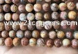 CAA5274 15.5 inches 12mm round natural red crazy lace agate beads