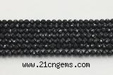 CAA5337 15.5 inches 6mm faceted round black onyx beads wholesale