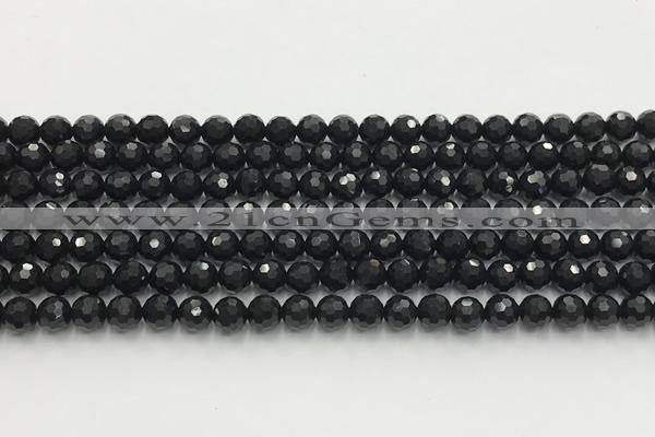 CAA5337 15.5 inches 6mm faceted round black onyx beads wholesale