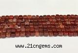 CAA5389 15.5 inches 6*7mm - 8*8mm nuggets agate gemstone beads
