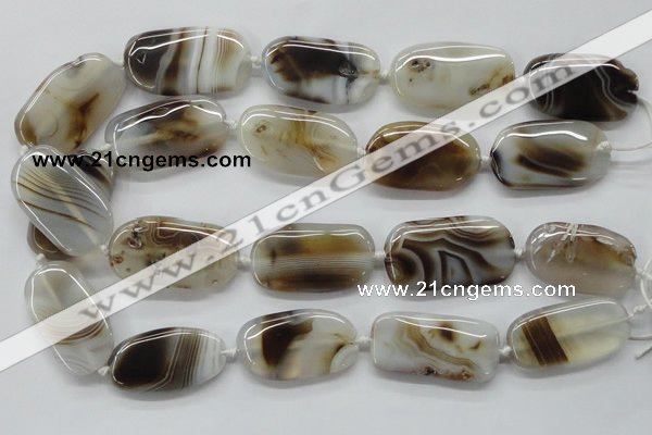 CAA539 15.5 inches 20*40mm freeform madagascar agate beads