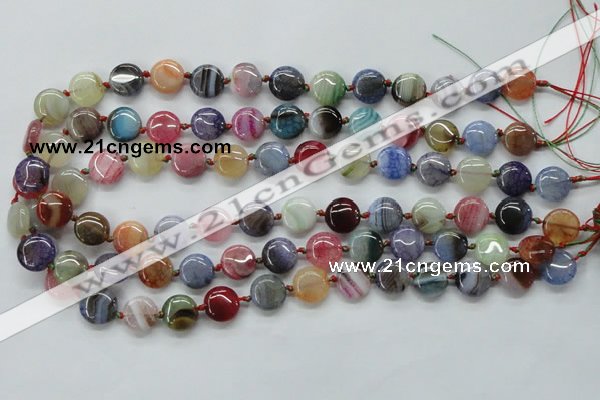 CAA541 15.5 inches 12mm flat round dyed madagascar agate beads